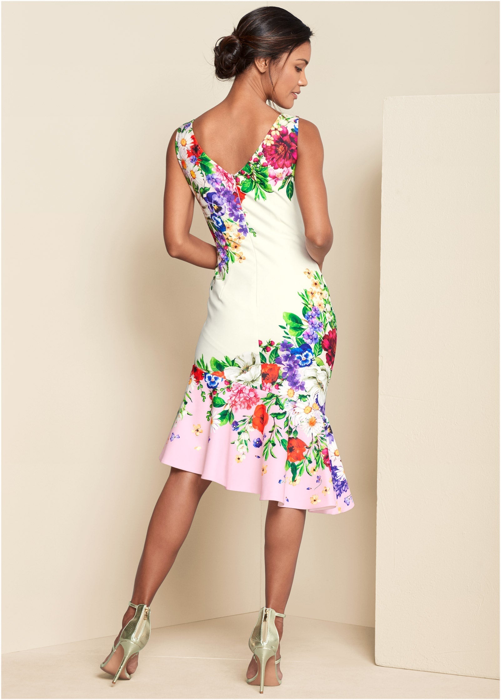 Ruffle Trim Detail Dress - White Multi | Venus Customer Favorite
