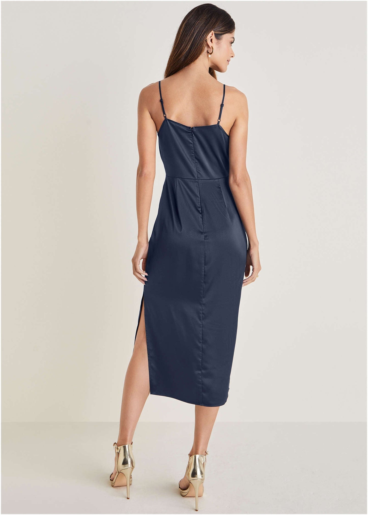 Cowl Neck Slip Dress - Navy | Venus Cost Saving