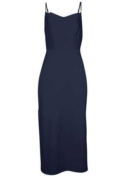Cowl Neck Slip Dress - Navy | Venus Cost Saving