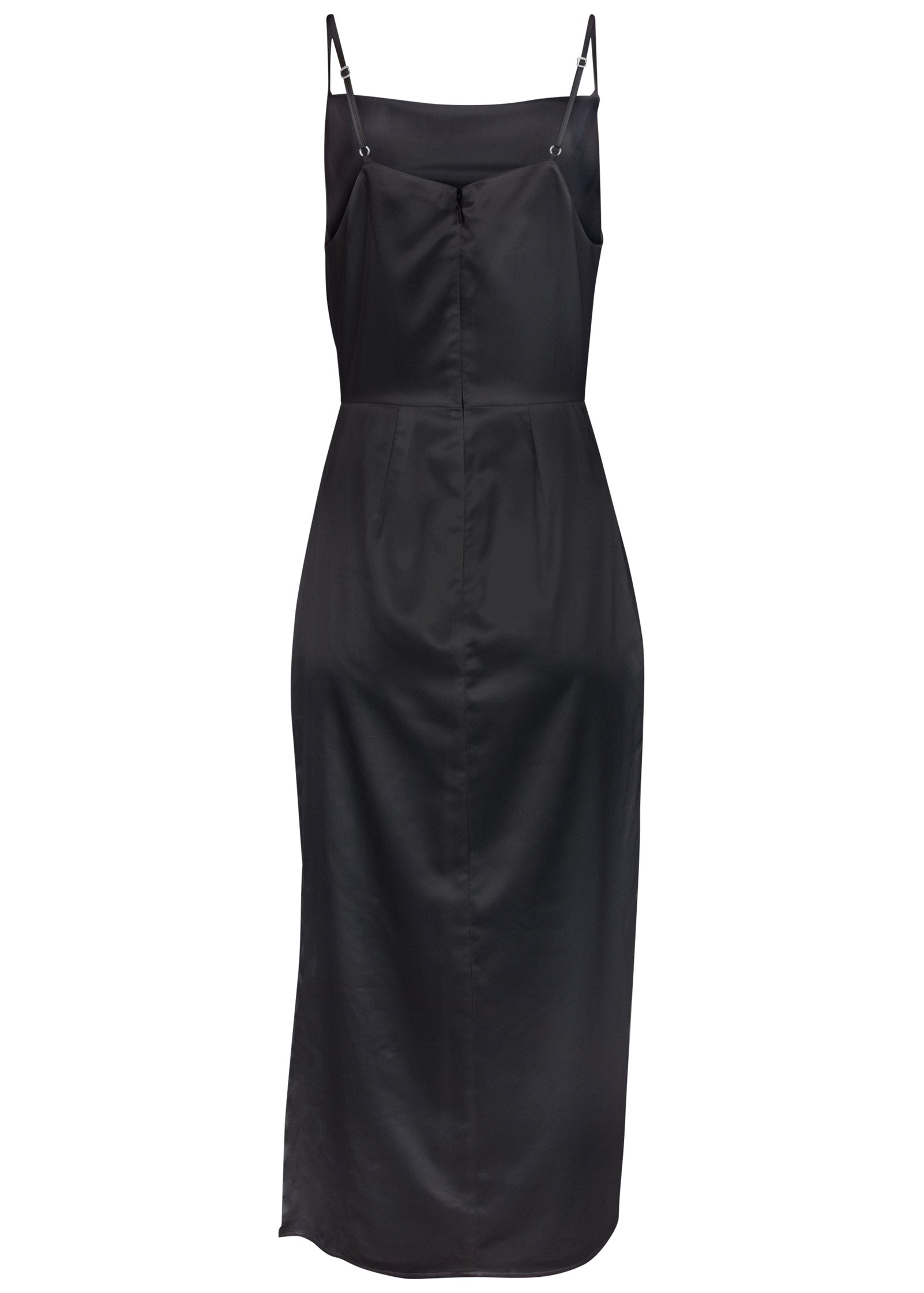 Cowl Neck Slip Dress - Jet Black | Venus Affordable