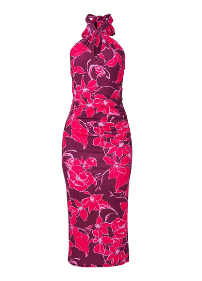 Floral Halter Bodycon Dress - Pink Multi | Venus Budget Friendly