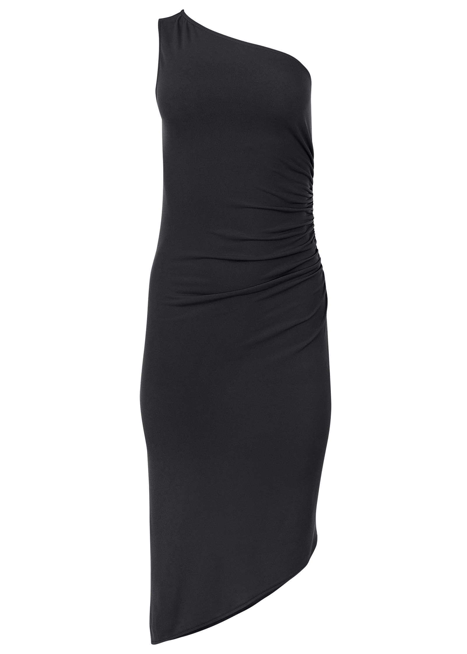 One Shoulder Dress - Jet Black | Venus Featured
