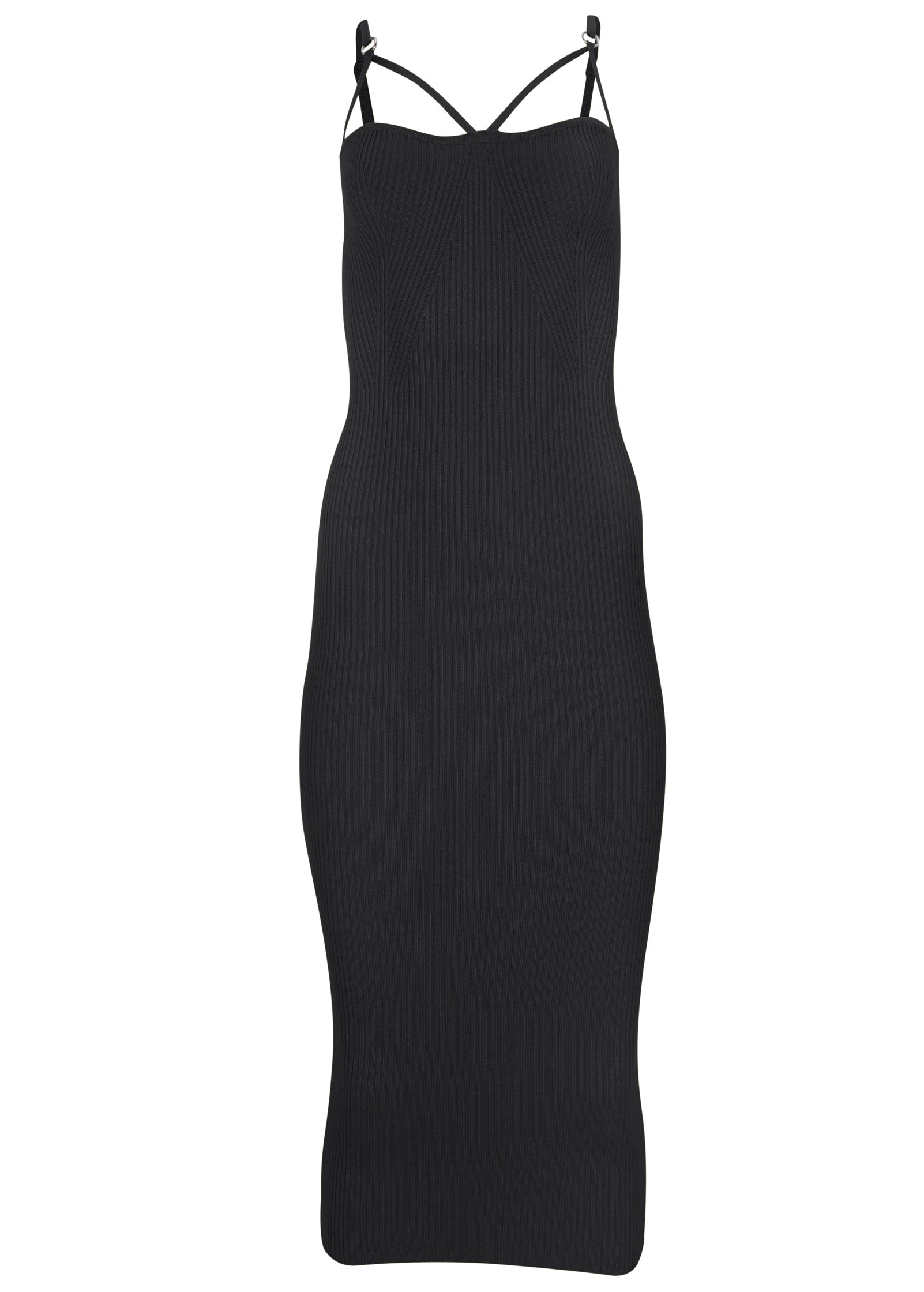 Strappy Midi Dress - Jet Black | Venus Best Seller