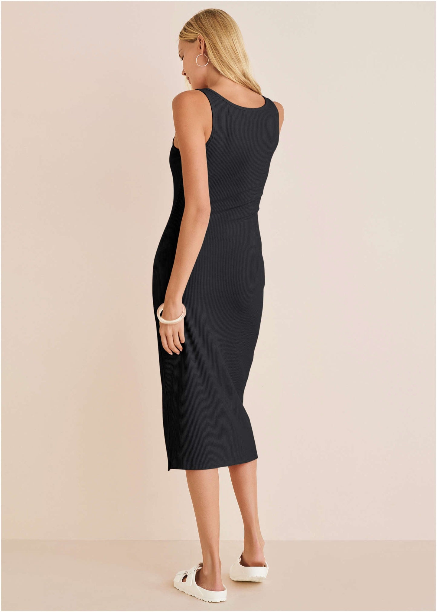 Henley Midi Dress - Jet Black | Venus Limited Edition