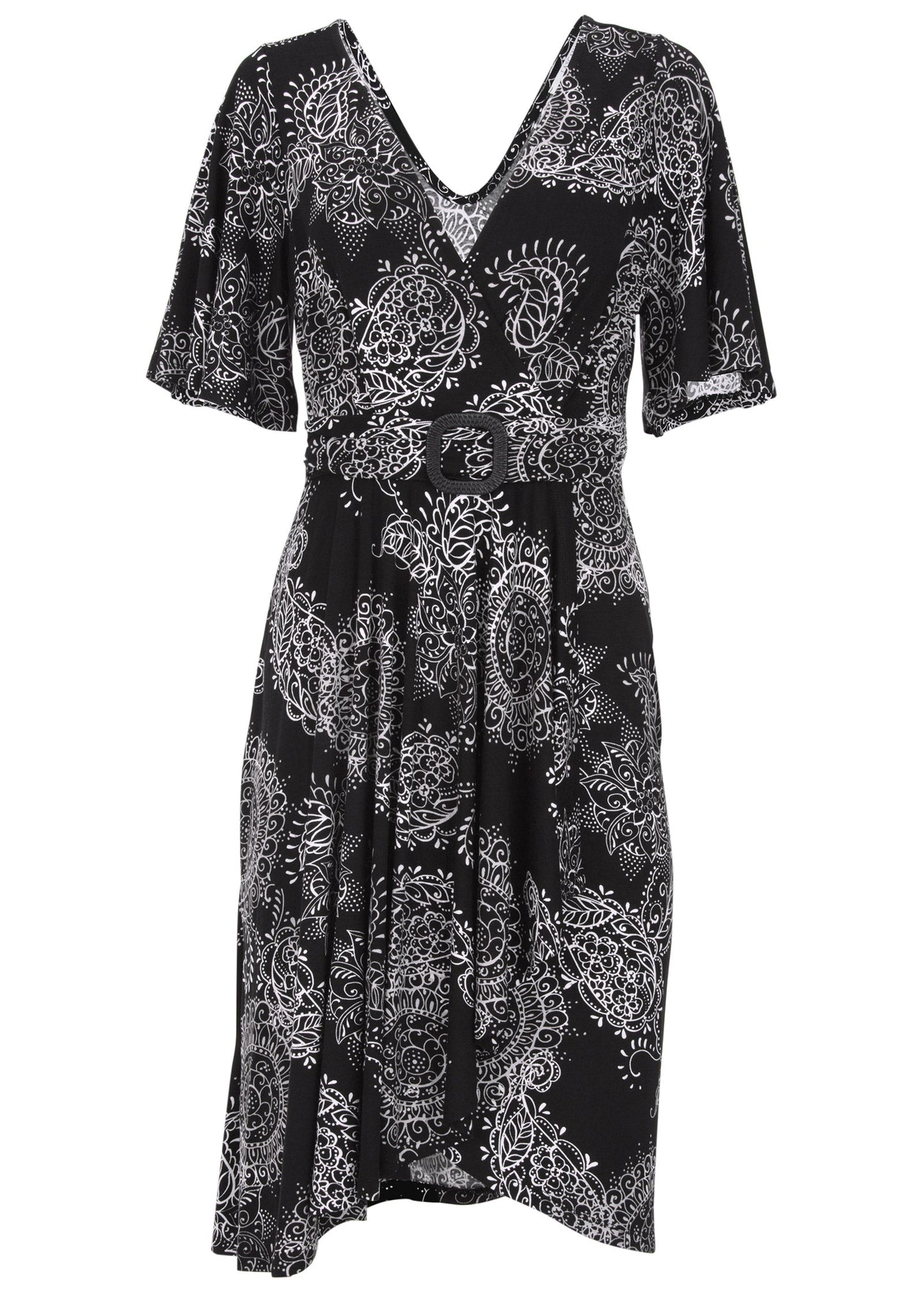 Print Midi Dress - Black & White | Venus Sale