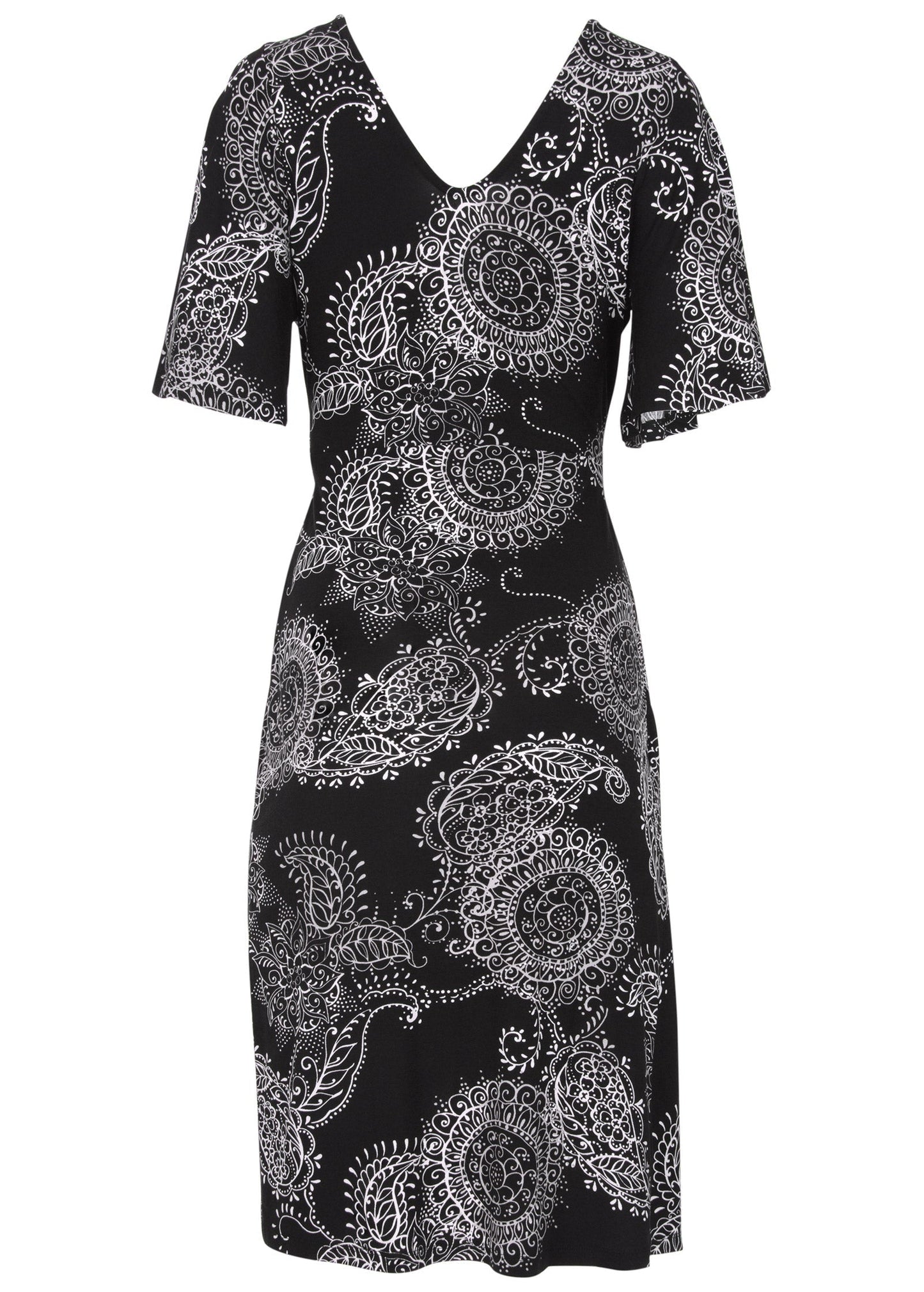 Print Midi Dress - Black & White | Venus Sale