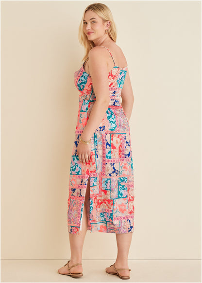 Cowl Neck Slip Dress - Venetian Patchwork | Venus Affordable