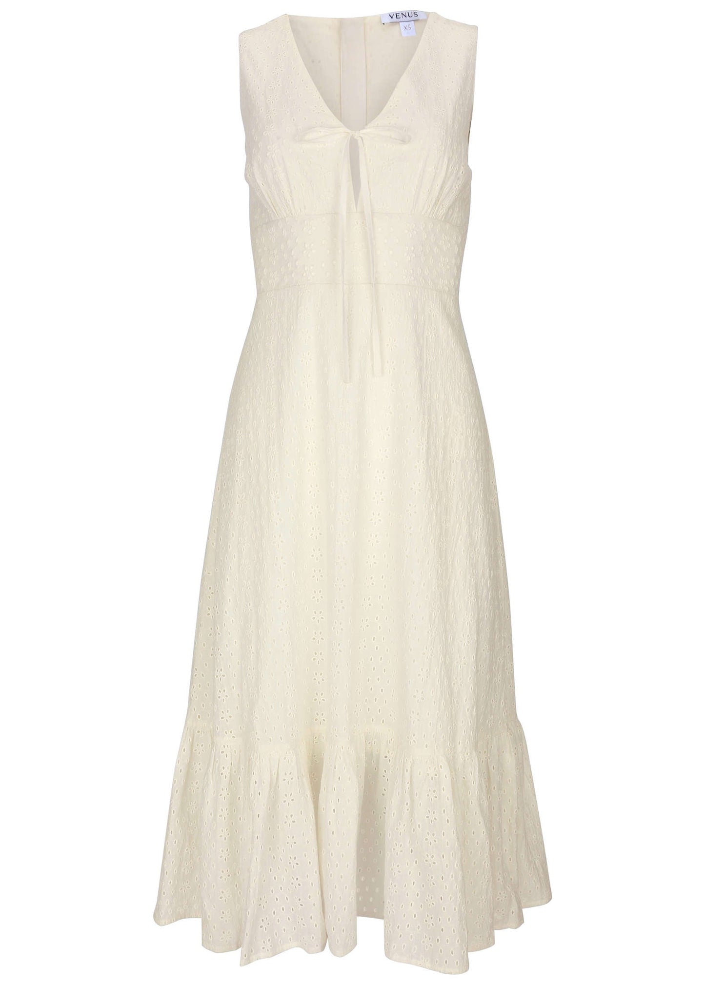 Sleeveless Eyelet Midi - Off White | Venus Great Deal