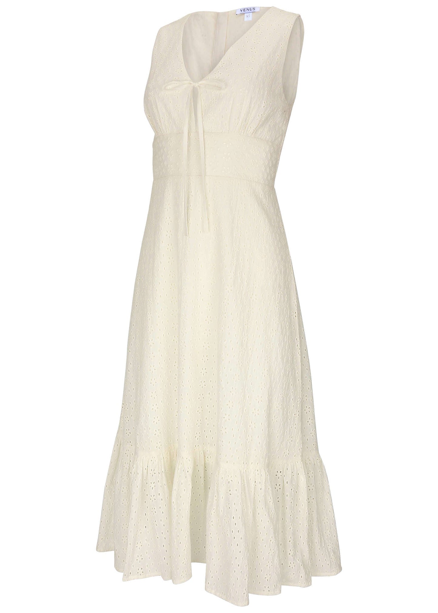 Sleeveless Eyelet Midi - Off White | Venus Great Deal