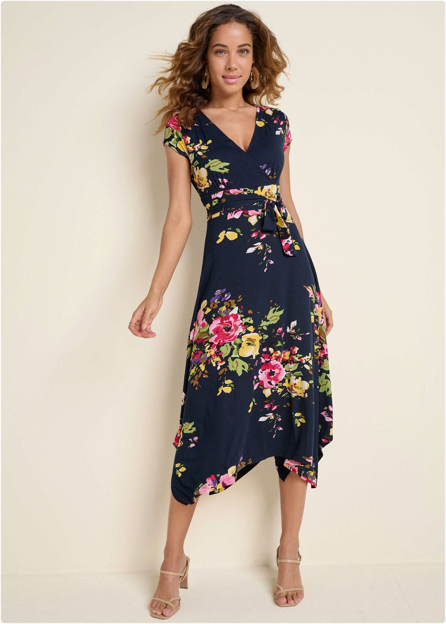 Floral Printed Dress - Navy Multi | Venus Popular Choice