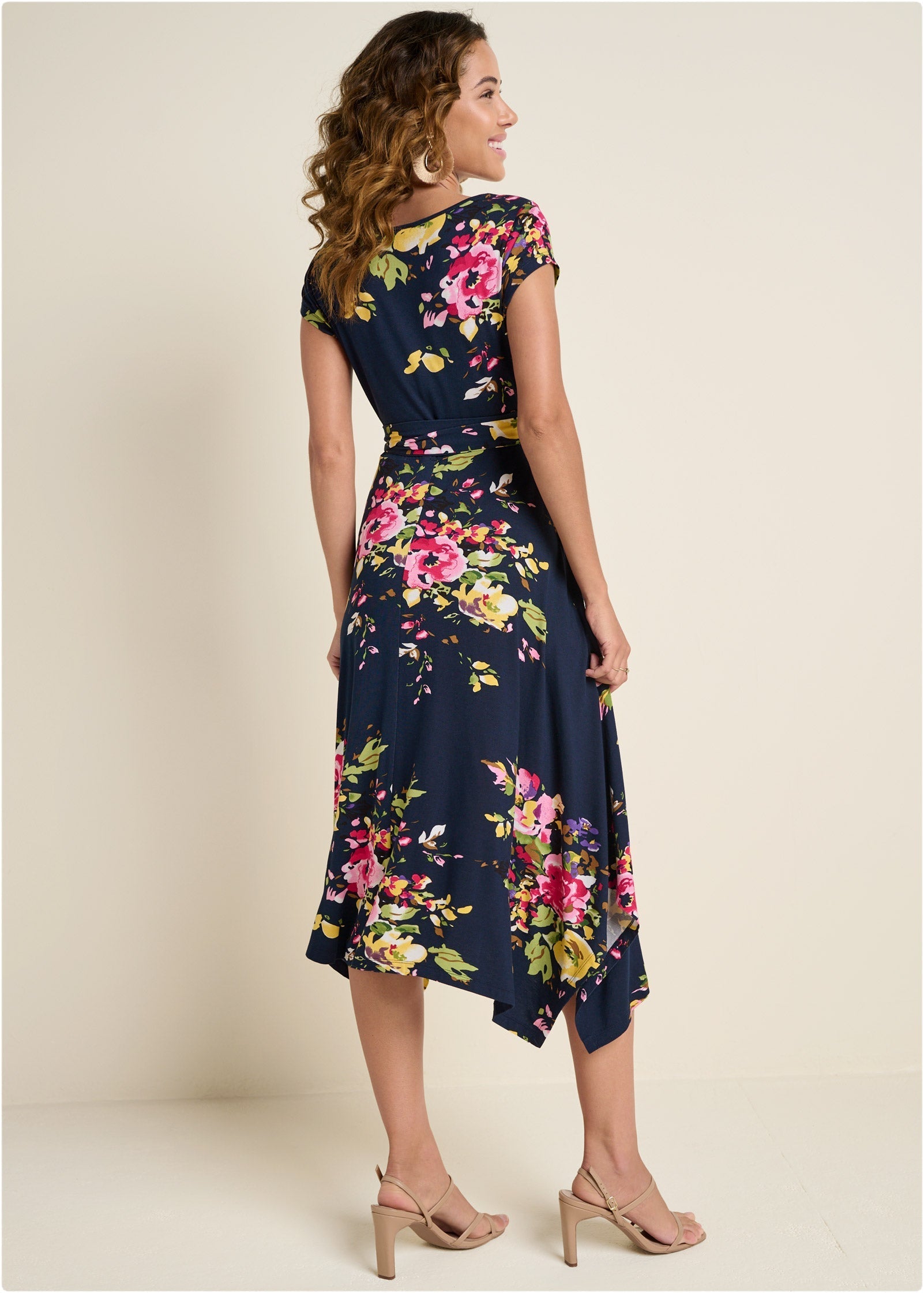 Floral Printed Dress - Navy Multi | Venus Popular Choice