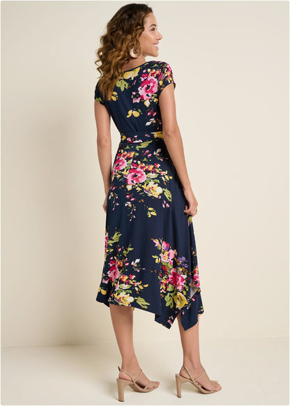 Floral Printed Dress - Navy Multi | Venus Popular Choice