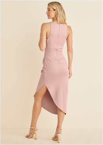 Ruched Bodycon Dress - Peach | Venus Limited Edition