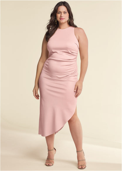 Ruched Bodycon Dress - Peach | Venus Limited Edition