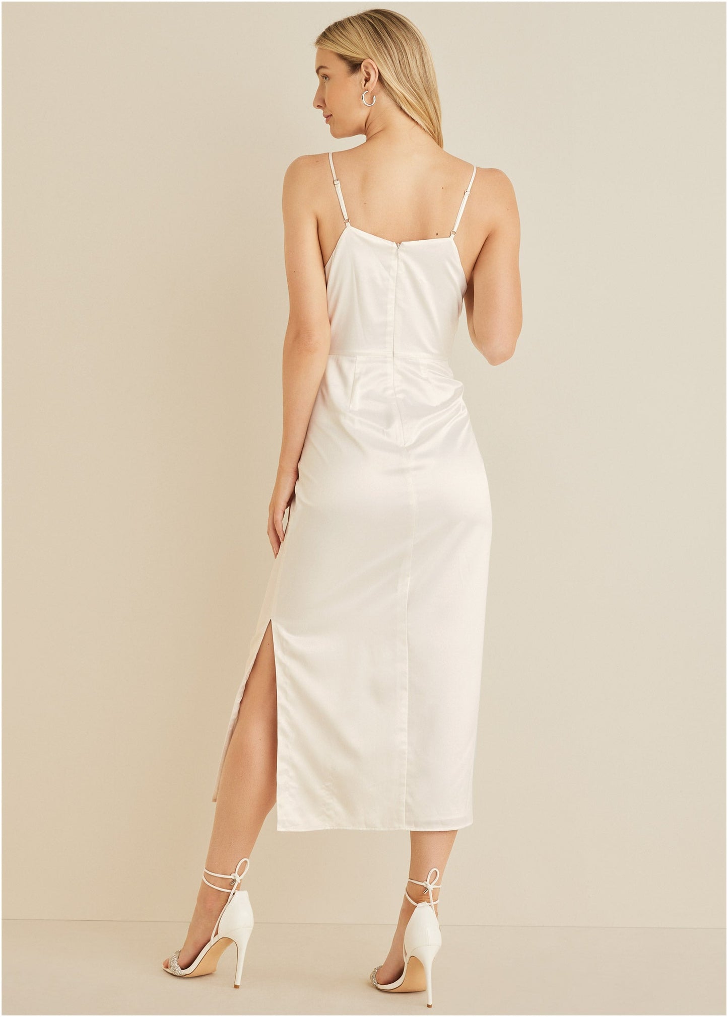 Cowl Neck Slip Dress - Off White | Venus Sale