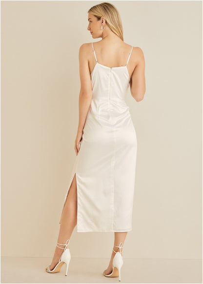 Cowl Neck Slip Dress - Off White | Venus Sale