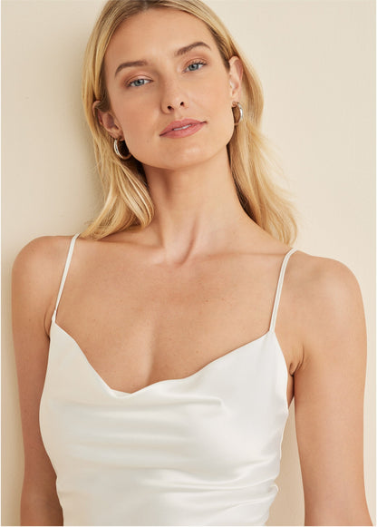 Cowl Neck Slip Dress - Off White | Venus Sale