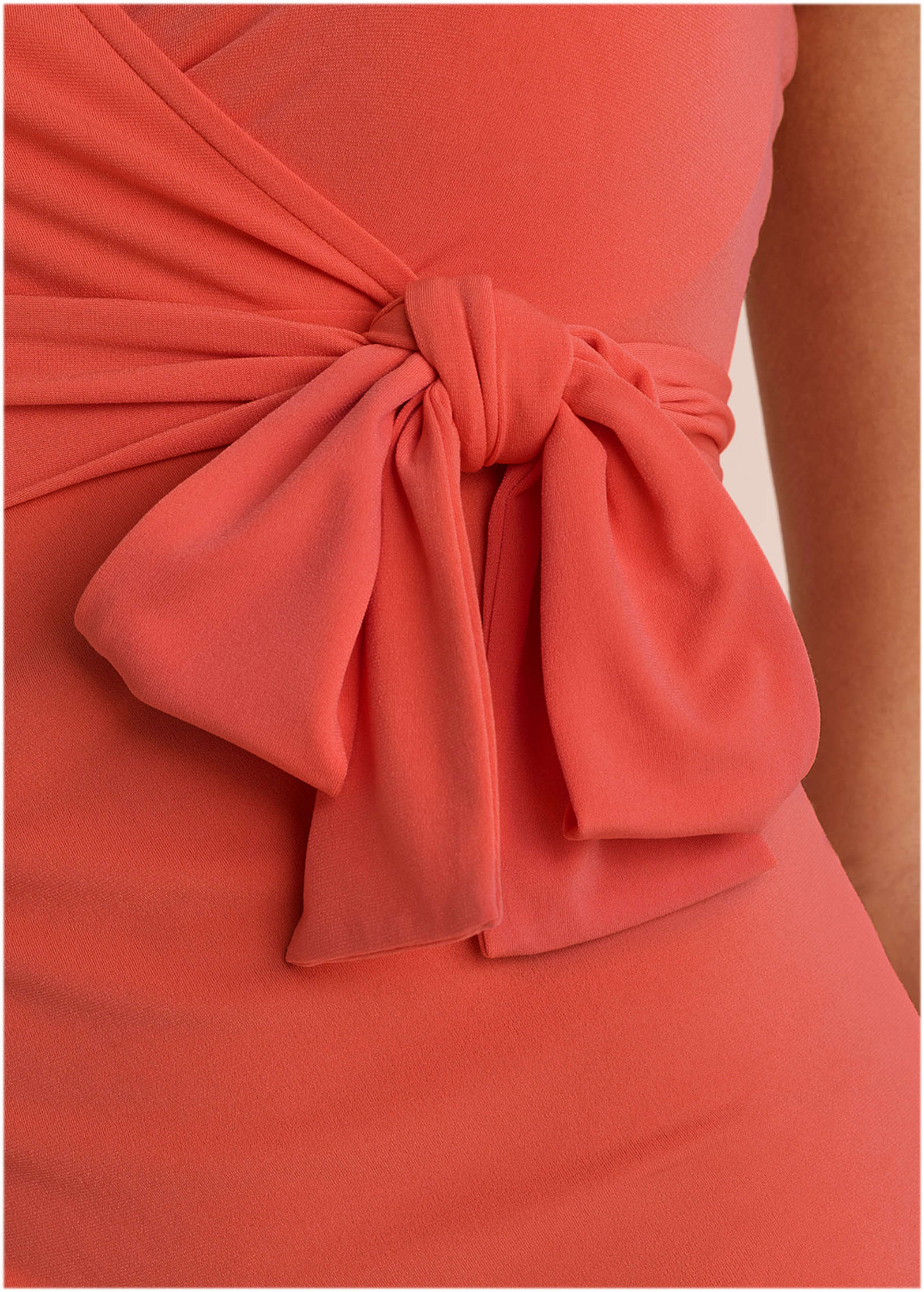 Side Tie Halter Midi - Orange | Venus Value
