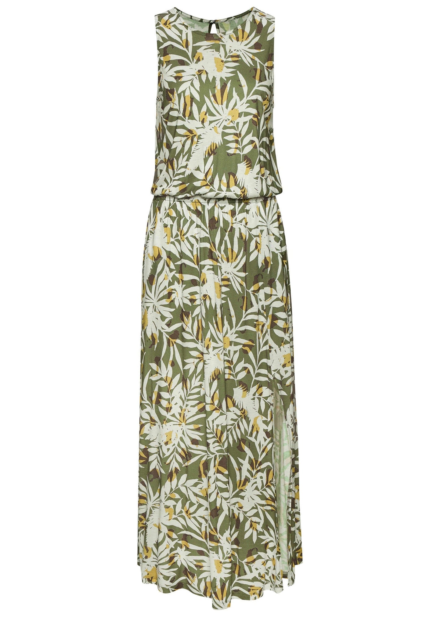 Sleeveless Floral Maxi Dres - Green Multi | Venus Affordable