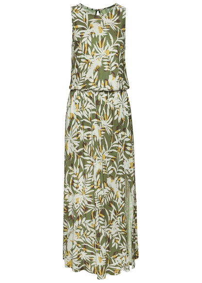 Sleeveless Floral Maxi Dres - Green Multi | Venus Affordable