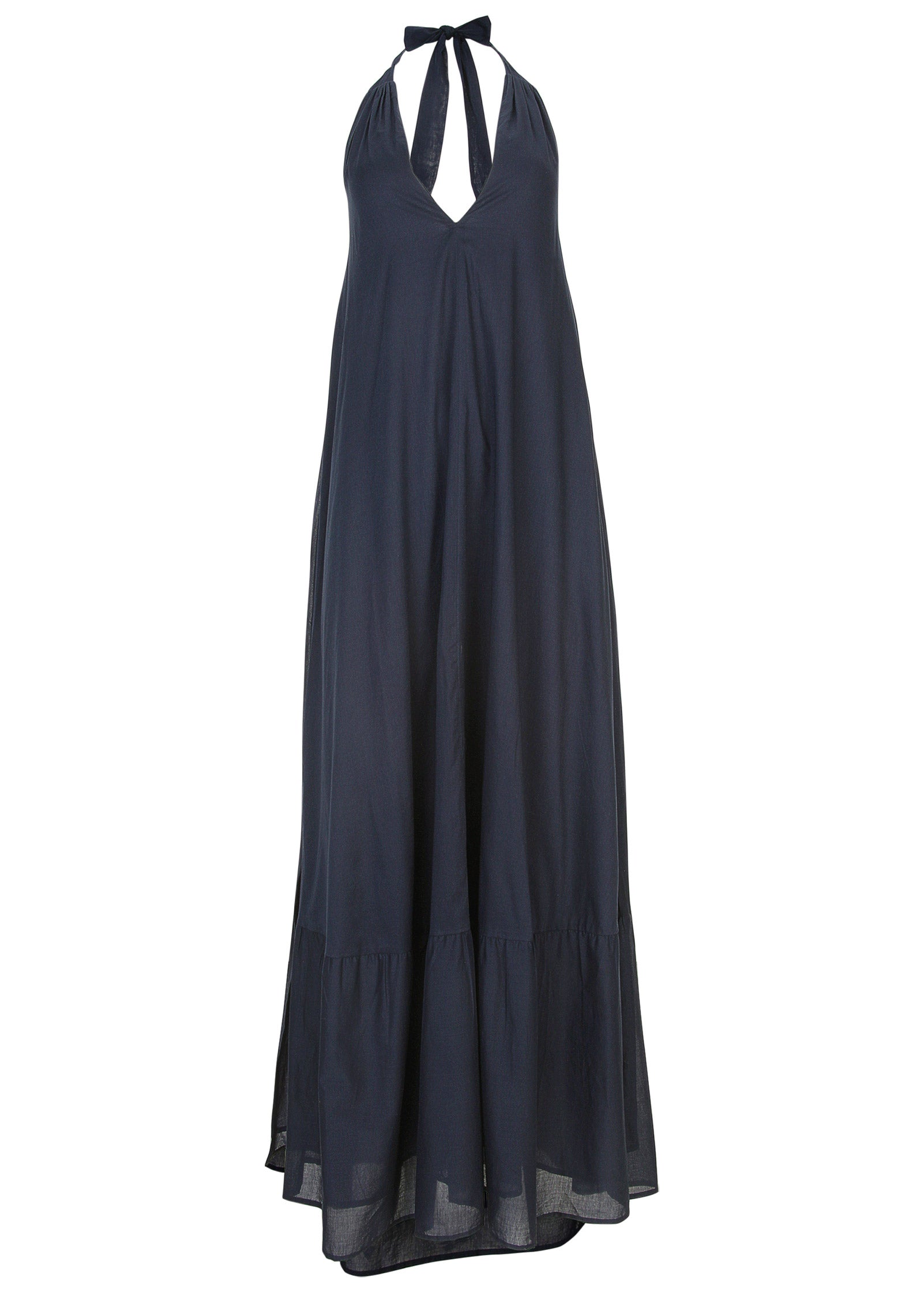 Deep V Halter Maxi Dress - Navy | Venus Budget Friendly