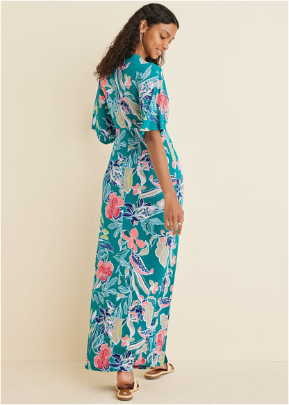 Twist Front Maxi Dress in Paradise Floral | VENUS | Venus Featured