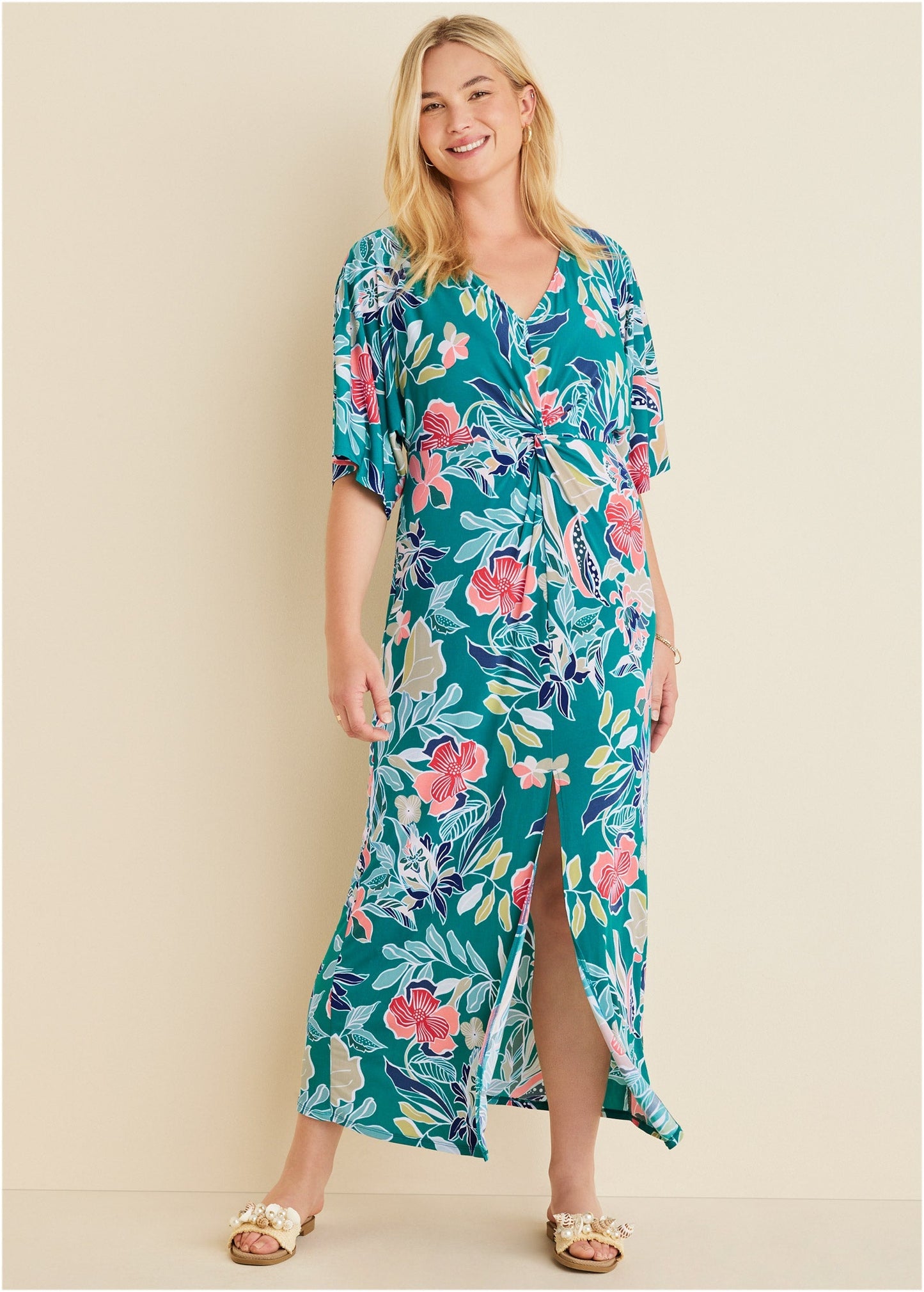 Twist Front Maxi Dress in Paradise Floral | VENUS | Venus Featured