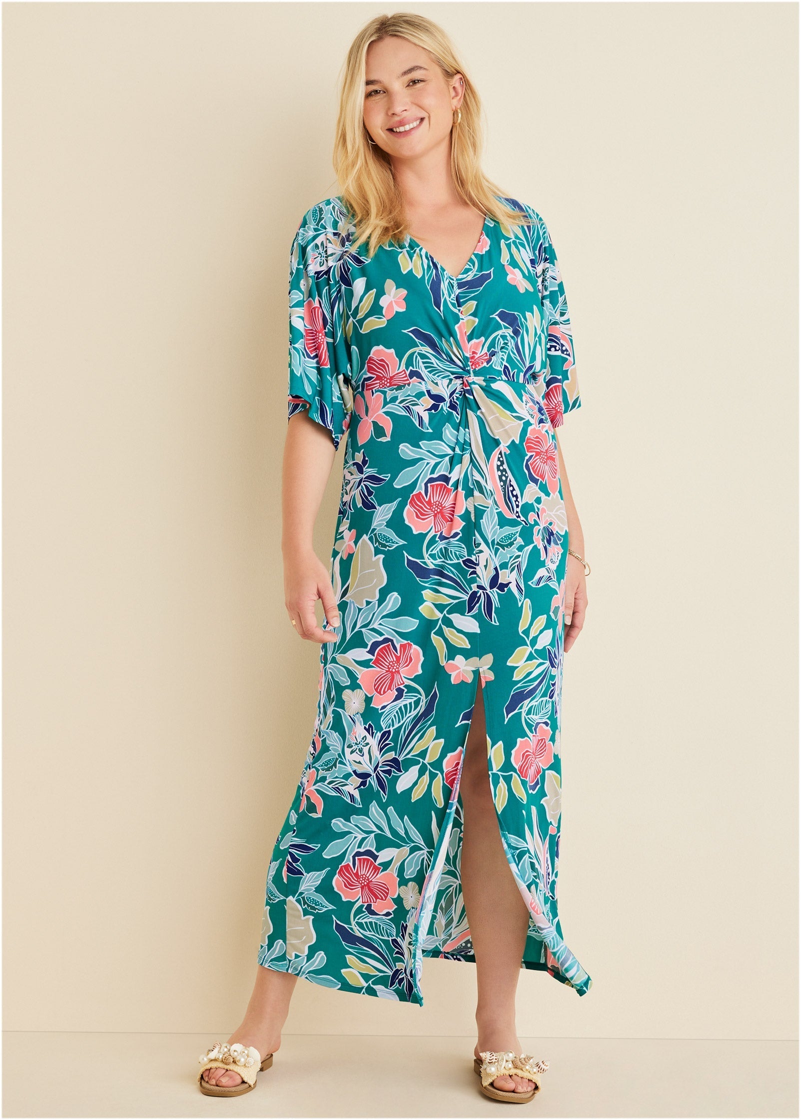 Twist Front Maxi Dress in Paradise Floral | VENUS | Venus Featured