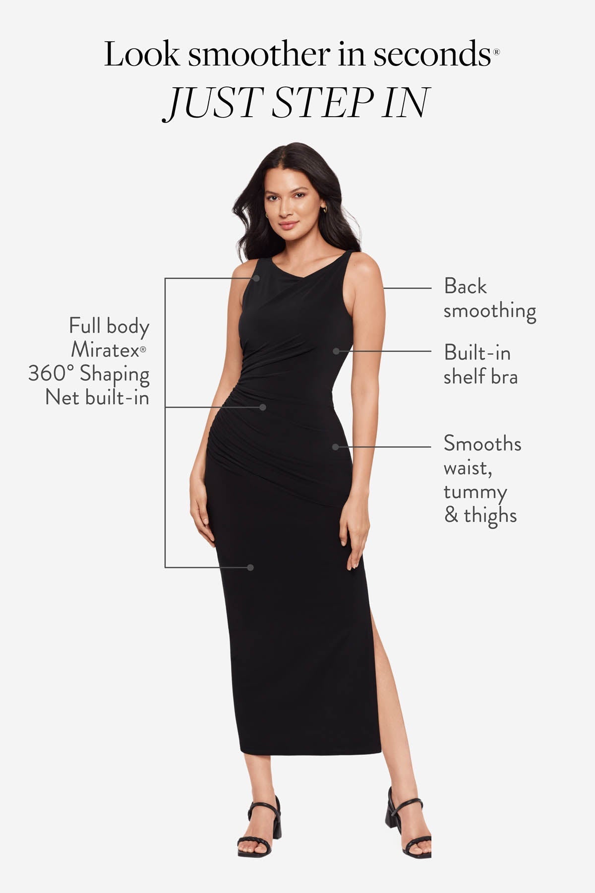 Maxi Shaping Dress in Black | Venus Budget Friendly