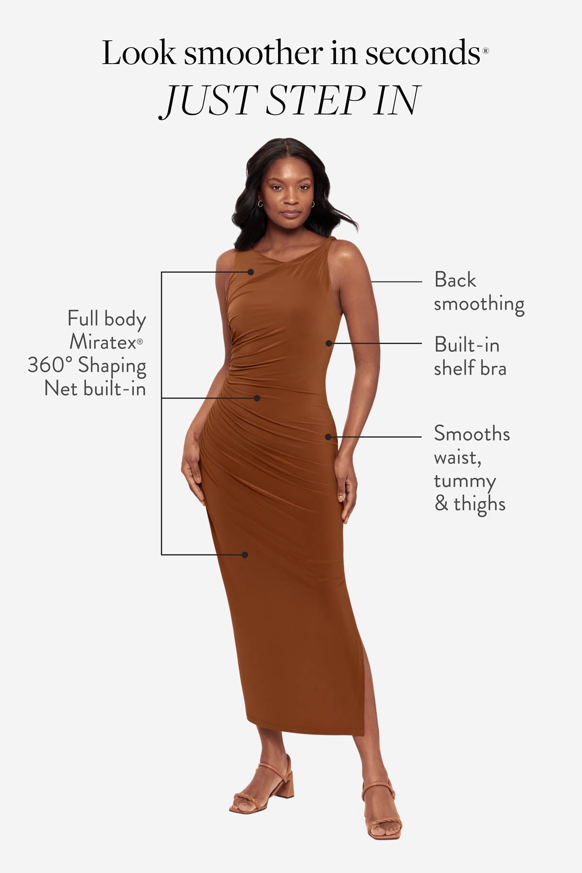 Maxi Shaping Dress in Bronze | Venus Special Offer