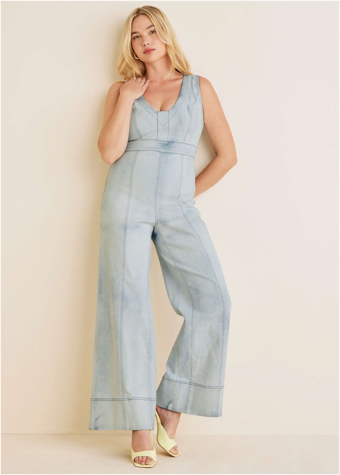 Stretch Denim Jumpsuit Light Wash | Venus Limited Edition