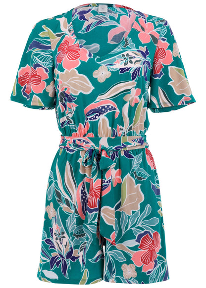 Tie Waist Romper - Paradise Floral | Venus Affordable