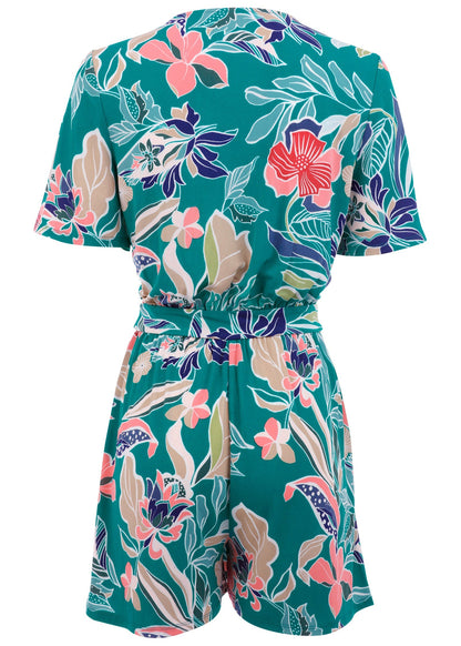 Tie Waist Romper - Paradise Floral | Venus Affordable
