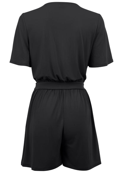 Tie Waist Romper - Jet Black | Venus Great Deal