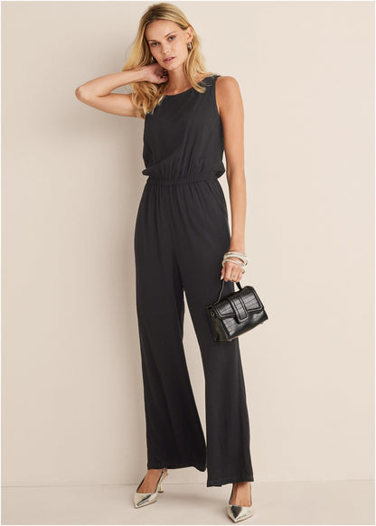 Sleeveless Jumpsuit - Black | Venus Sale