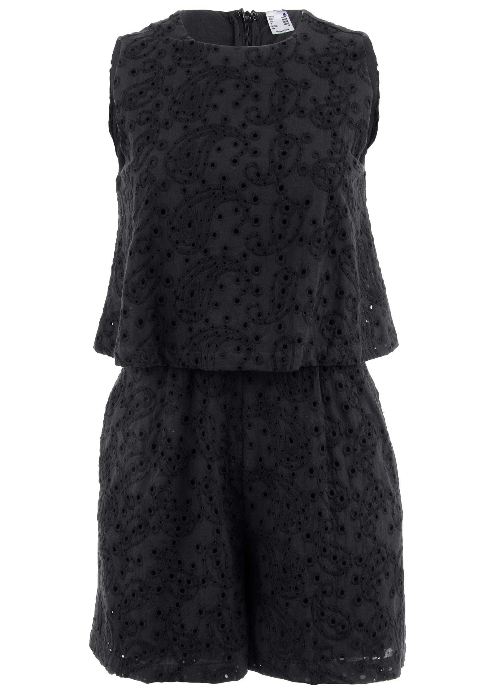 Paisley Eyelet Romper - Black | Venus Cost Saving