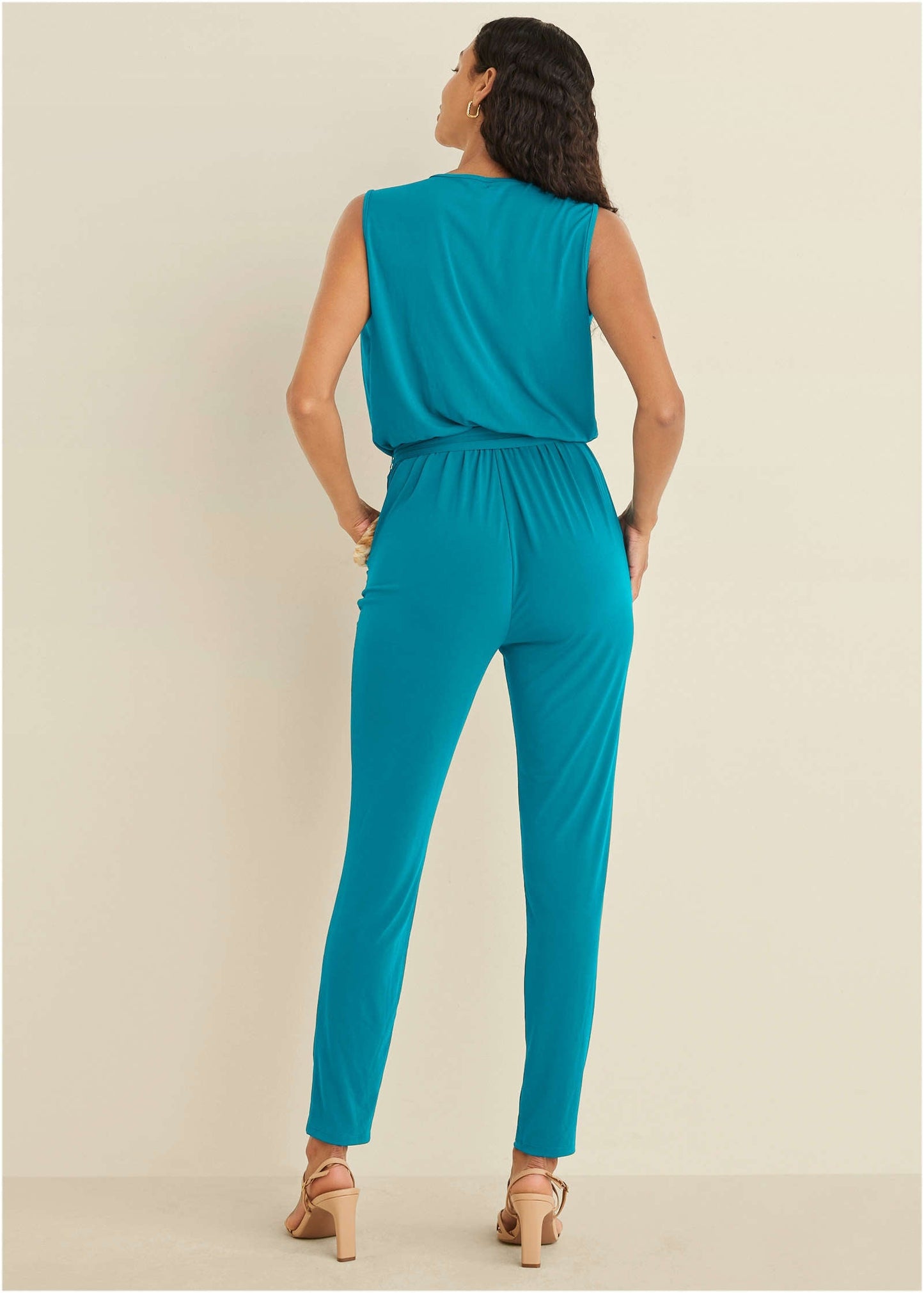 Wrap Tie Jumpsuit - Teal | Venus Affordable