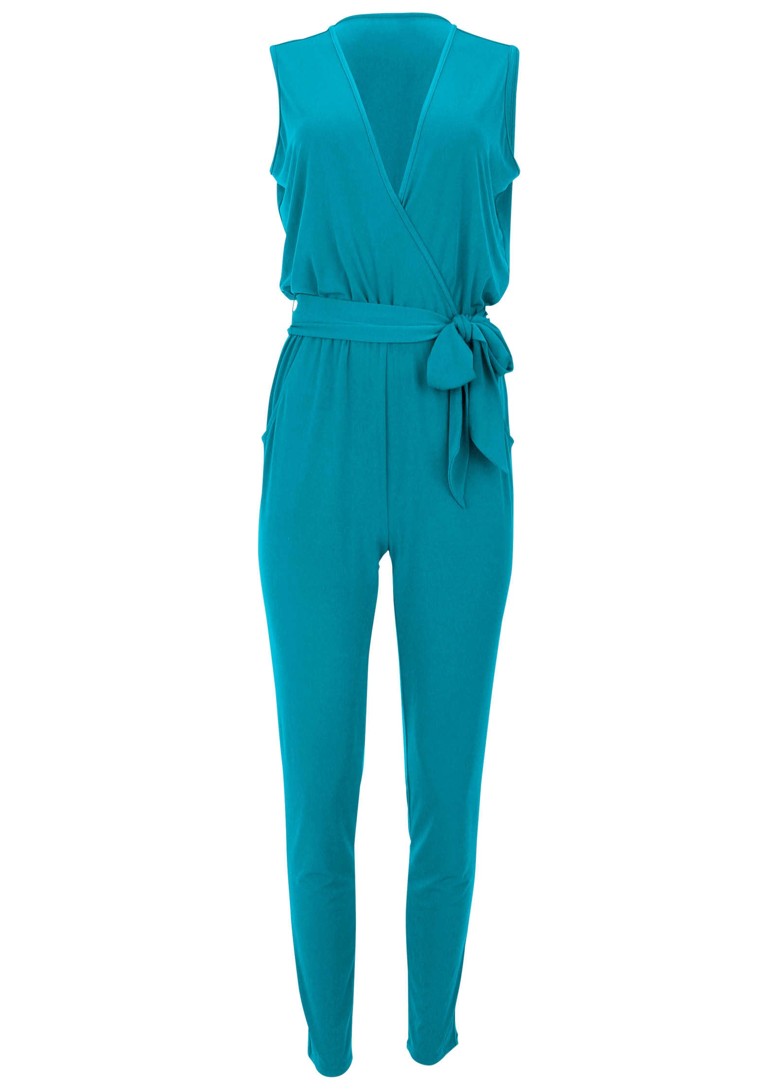 Wrap Tie Jumpsuit - Teal | Venus Affordable