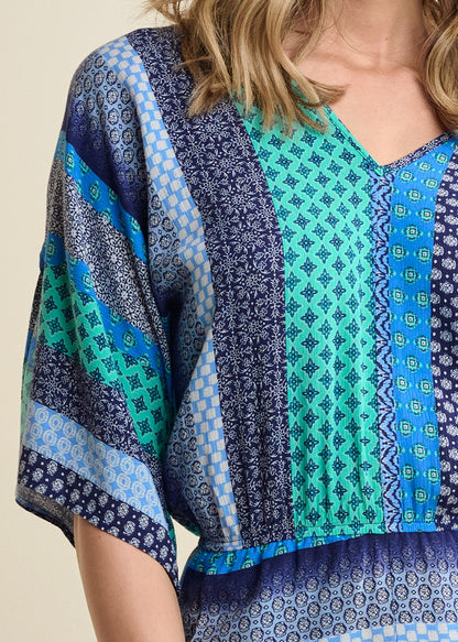 Mixed Print Romper - Green Multi | Venus Great Deal