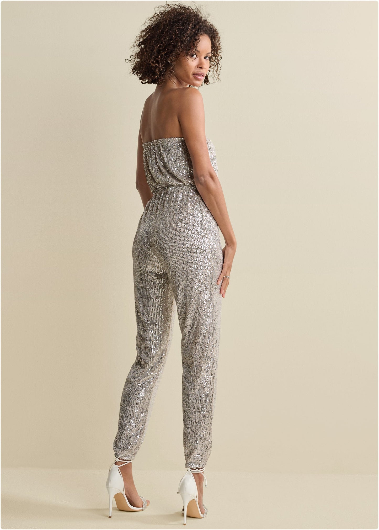 Strapless Sequin Jumpsuit - Champagne | Venus Special Offer