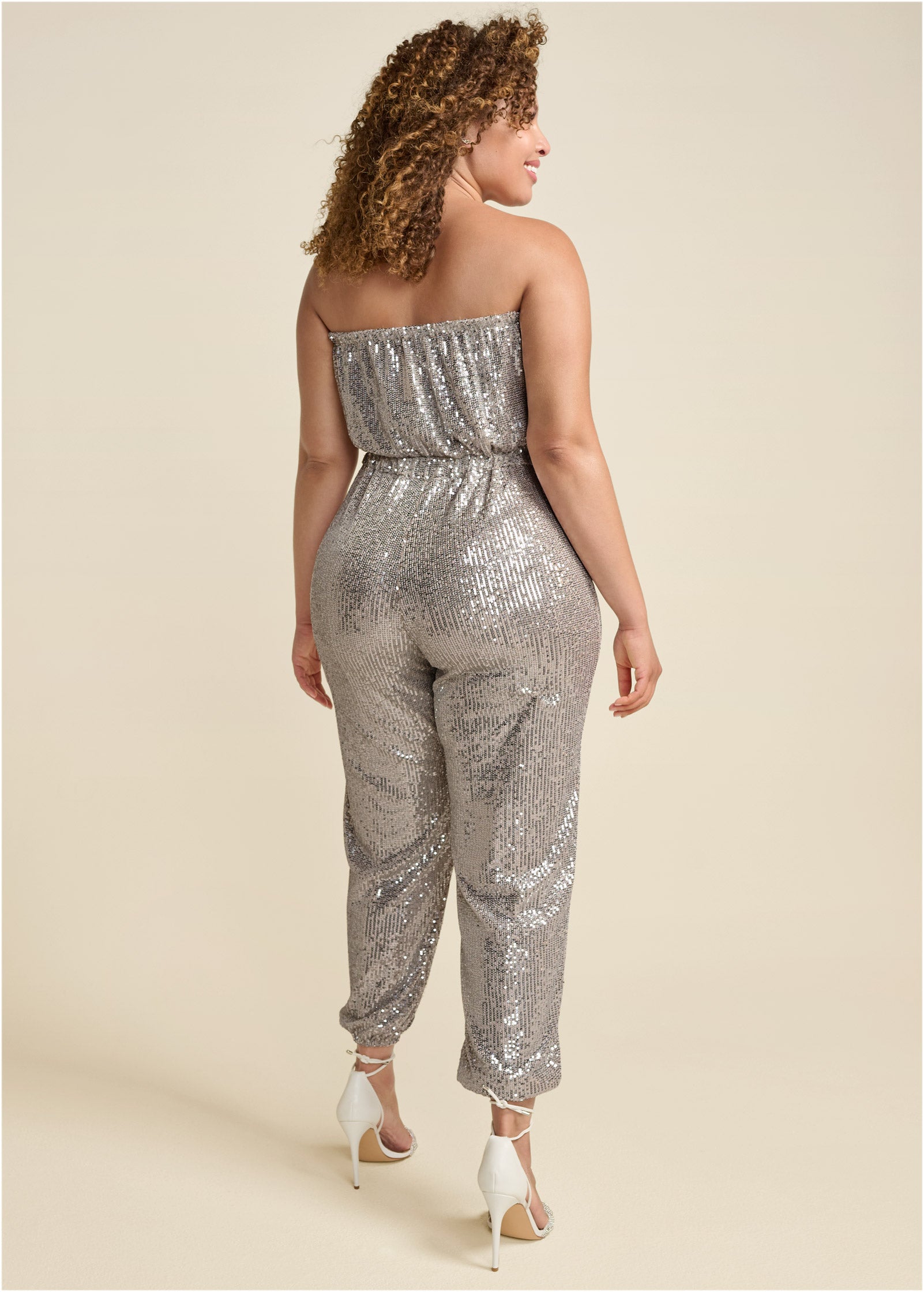 Strapless Sequin Jumpsuit - Champagne | Venus Special Offer