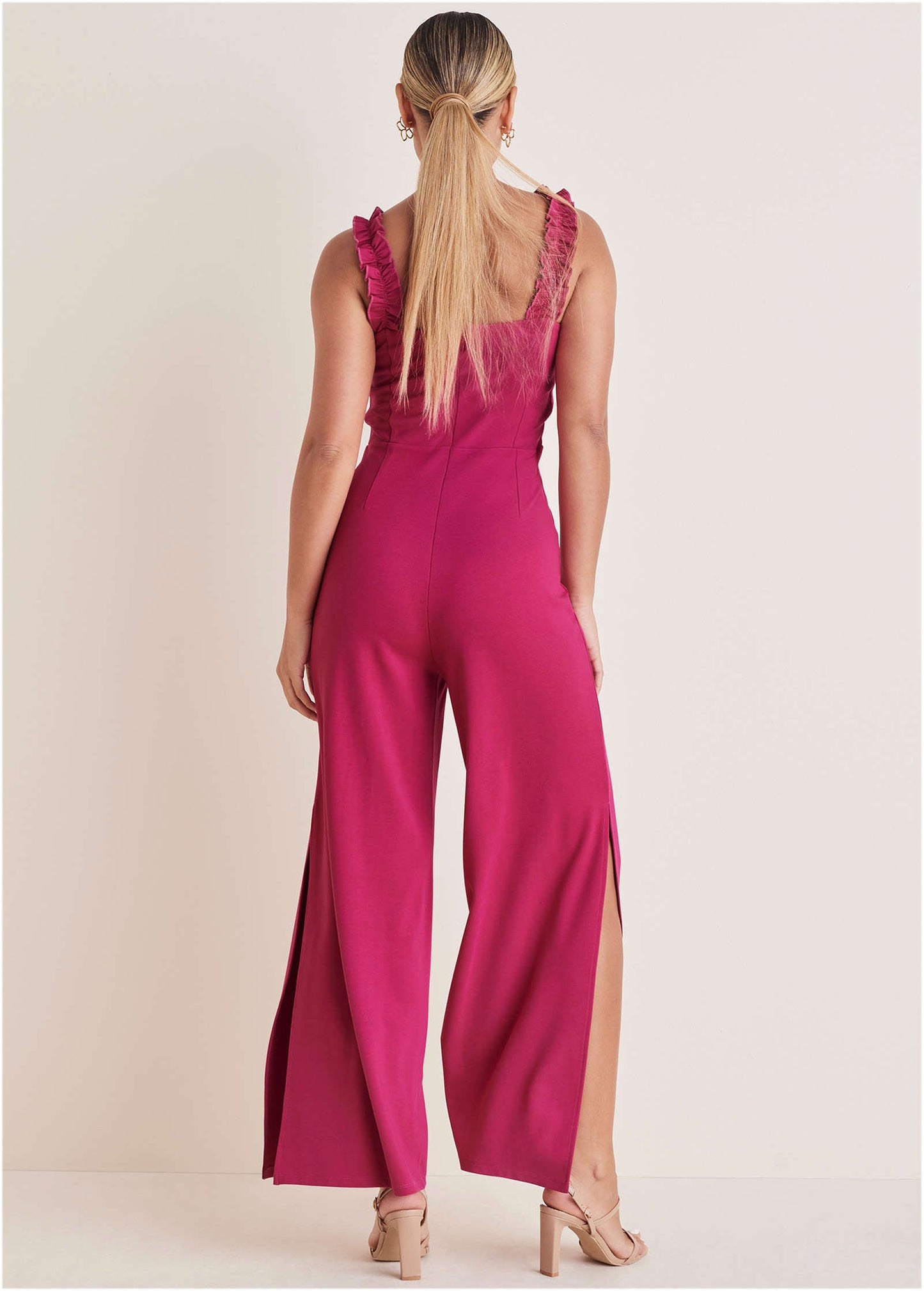 Wide Leg Ponte Jumpsuit - Granita | Venus Best Seller