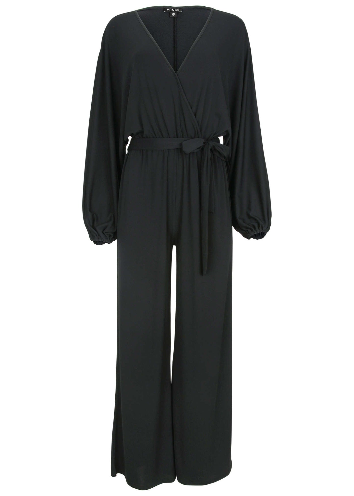 Volume Sleeve Detail Jumpsuit - Jet Black | Venus Limited Edition