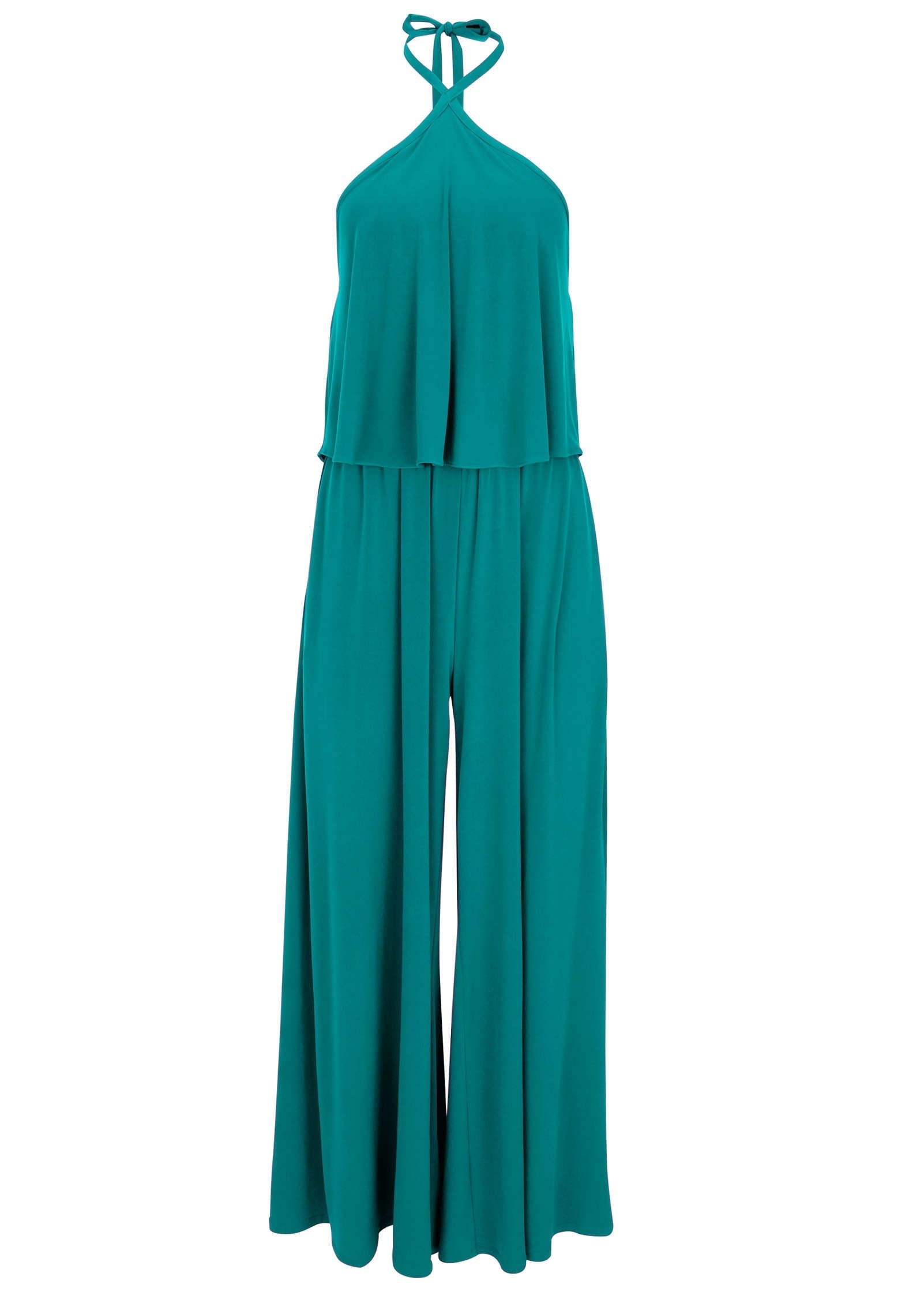 Cross Neck Jumpsuit - Tropical Green | Venus Sale