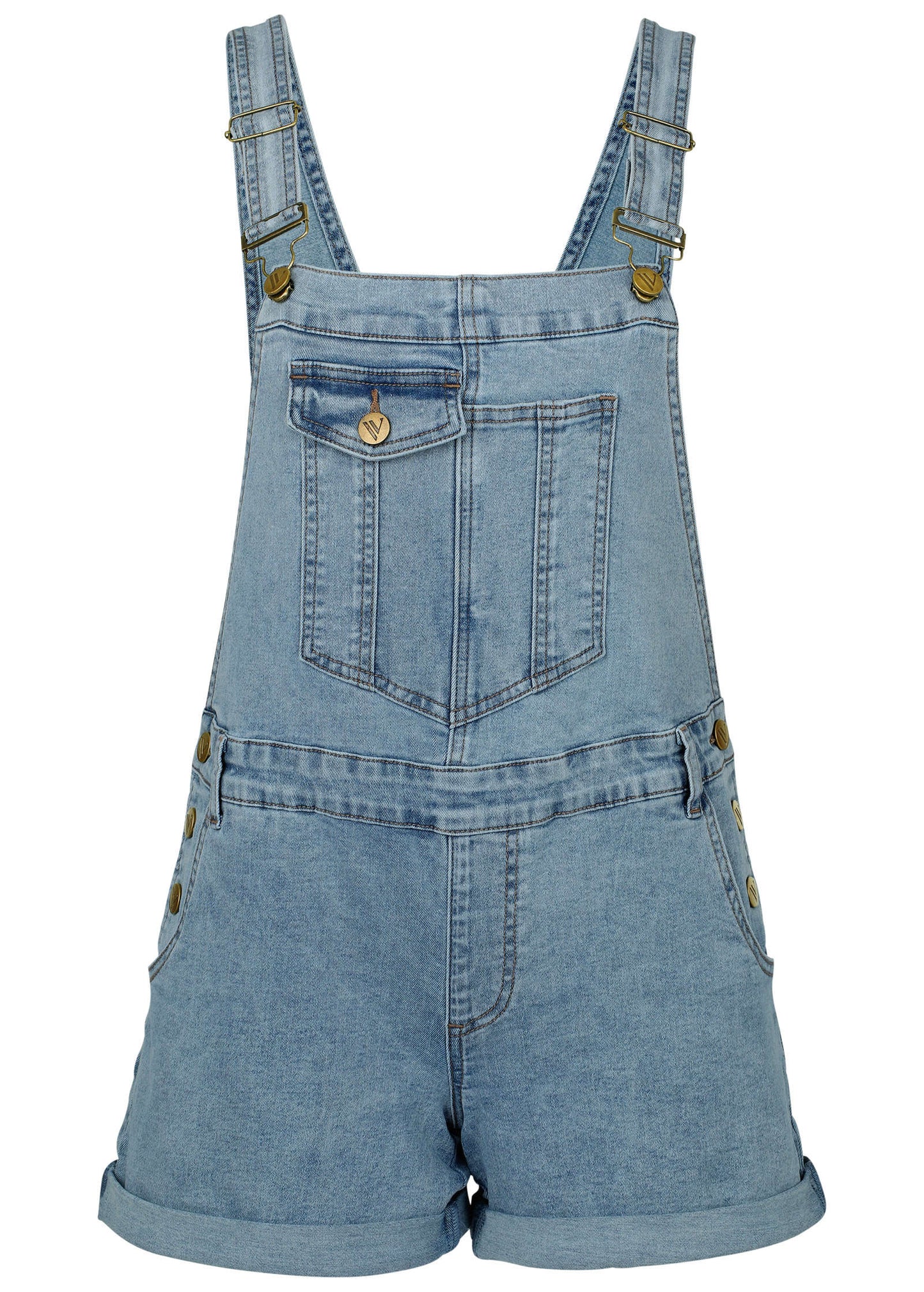 V-Back Denim Overalls - Light Wash | Venus Affordable