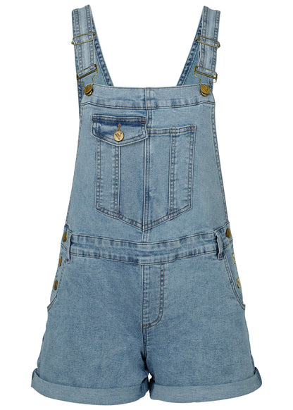 V-Back Denim Overalls - Light Wash | Venus Affordable