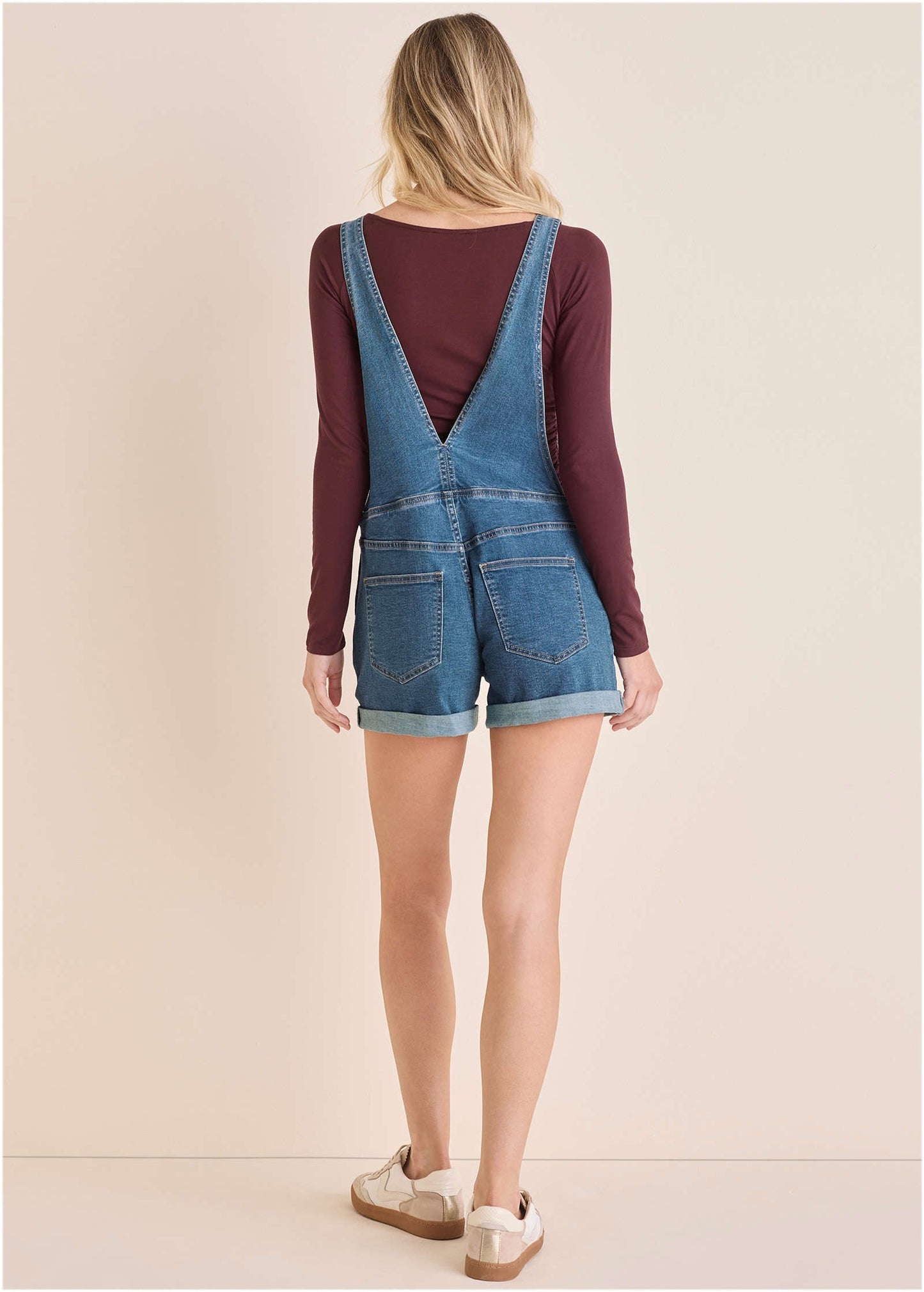 V-Back Denim Overalls - Medium Wash | Venus Budget Friendly