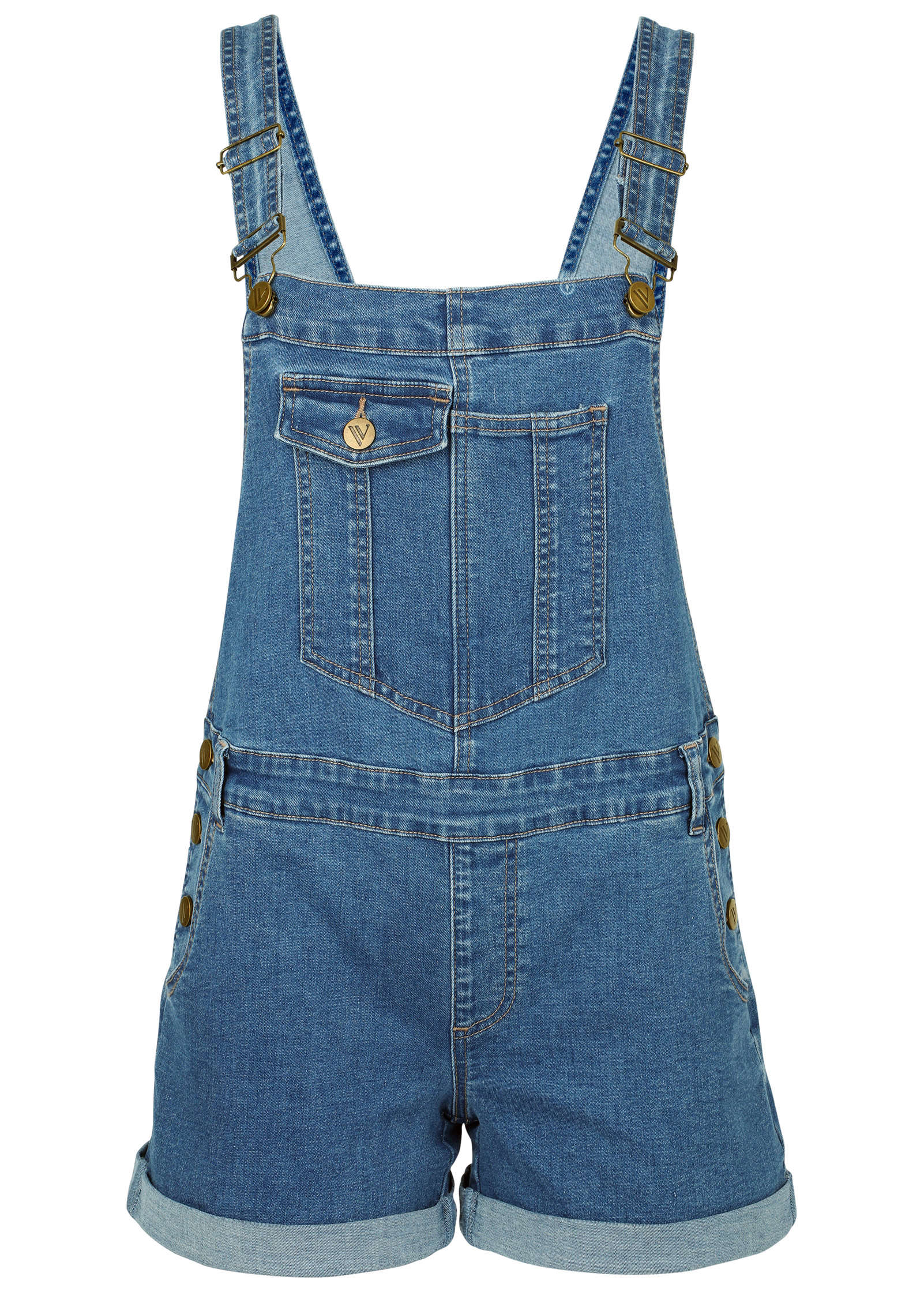 V-Back Denim Overalls - Medium Wash | Venus Budget Friendly