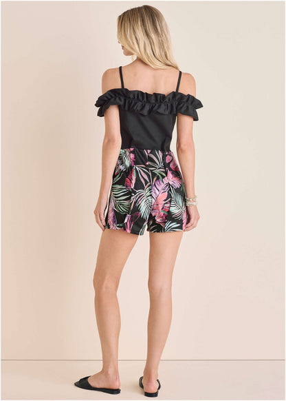 Off-The-Shoulder Romper - Illuminated Jungle | Venus Great Deal