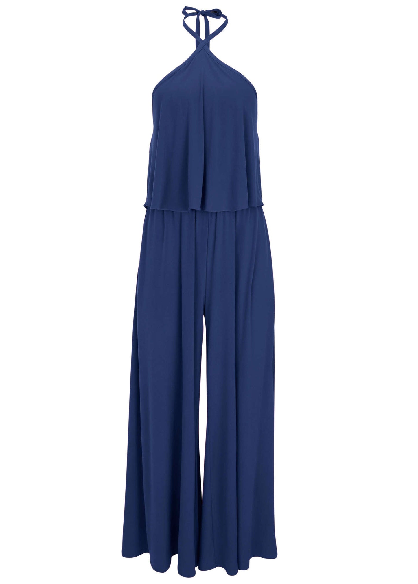 Cross Neck Jumpsuit - Dark Blue | Venus Featured